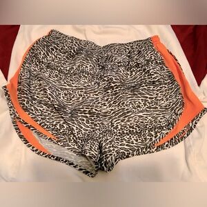 Women's Nike Tempo running shorts black white micro tiger orange Dri-FIT size L